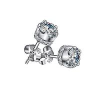 Tonsee Accessoire Frauen Ohrringe Ohrhänger Mutter für Frauen Geschenk für Freundin Frauen Zirkonia Freund Solitär Ohrringe Ohrstecker Ohrringe Bernstein Stecker (B-Silver, One Size)