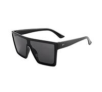 Tonsee Accessoire Mode übergroße Sonnenbrille Flat Single Summer Schatten Objektivbrille Brille Fassung Brille Herren (Black, One Size)