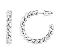 Tonsee Accessoire Ohrringe Damen Ohrstecker Creolen für Frauen Huggie Ohrringe Ohrringe Damen Temperament Schmuck Ohrringe Alltag (Silver-H, One Size)