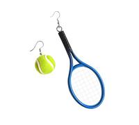 Tonsee Accessoire Ohrringe für Mädchen Sports Series Ohrringe Tennis Persönlichkeit Stereo Double Sided Fashion Ball Übertriebene asymmetrische Ohrringe Halbe Creolen (Blue, One Size)