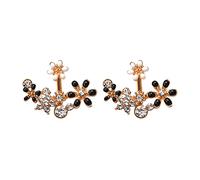 Tonsee Accessoire Ohrringe Organisator Mode kleine frische Sonne eingelegt farbige kleine Ohrstecker Cross Border Ohrschmuck 585 Ohrringe Für Damen (Black, One Size)