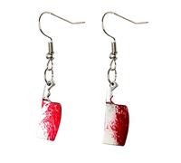 Tonsee Accessoire Stern Ohrstecker Scheren-Tropfen-Ohrringe für Frauen-Mädchen-Blut gedruckte Scheren-Ohrringe Hallowee-Party-Horror-Ohrringe Ohrringe Rot Kristall (H-E, One Size)