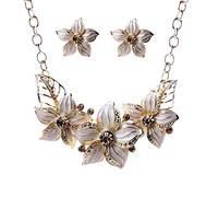 Tonsee Accessoire Windrose Merino Schmuckkoffer Schlüsselbein Malerei Kette Kette Öl Halskette Öl Short Set Drop Strass Ohrring Set Schmuck Sets Schmuckbüste (B-White, One Size)