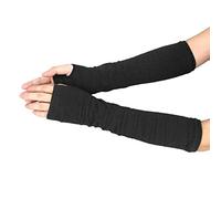 Tonsee Unisex Winter Handschuhe Pulswärmer Lange Fingerlos Solide Mode Damenhandschuhe Winterhandschuhe Fäustlinge Fausthandschuhe für Damen Herren Weihnachten Geschenke (Schwarz)