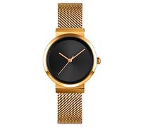 TONSHEN Damen Luxus Uhren Analog Quarz Edelstahl Casual Elegant Armbanduhr (Gold)