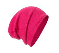 tonten Kaschmirwolle Slouchy Beanie für Damen und Herren, gestrickte Winter-Skimütze (Himbeere)