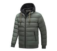 TONY BACKER Jacke Jacke Herren Winterjacke mit Kapuze, Jacke Herren Jacken Winterjacken Warm Winddicht, Grün-3, L