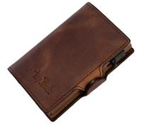Tony Perotti Furbo Pull-Up-Leder Kreditkartenetui 10 cm - Dunkelbraun