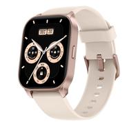 TOOBUR Smartwatch für Damen und Herren, Anrufe entgegennehmen/tätigen, Fitness-Tracker mit Herzfrequenz/Schlaf/100 Sportarten/IP68 wasserdichtem Schrittzähler, kompatibel mit Android iOS, Elfenbein