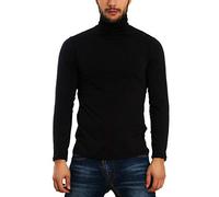 Toocool Rollkragenpullover Baumwolle für den Winter, hochgeschlossen, schmal geschnitten, mit Plüsch gefüttert, Rollkragenshirt, Turtleneck LO-A6957 [XXL, Schwarz]