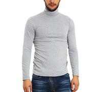 Toocool Rollkragenpullover Herren Baumwolle für den Winter, hochgeschlossen, schmal Geschnitten, mit Plüsch Gefüttert, Rollkragenshirt Herren, Rolli Herren, Turtleneck Pullover LO-A6957 [XXL, Grau]
