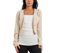 Toocool VB-31189 Damen-Bolero mit langen Ärmeln, elegante Jacke, beige, One size
