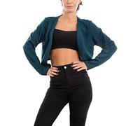 Toocool VB-31189 Damen-Bolero mit langen Ärmeln, elegante Jacke, Petrol, One size