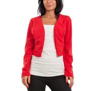Toocool VB-31189 Damen-Bolero mit langen Ärmeln, elegante Jacke, rot, One size