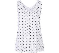 Shirttop BONPRIX, Damen, Gr. 48/50 (XL), schwarz-weiß (weiß, schwarz gepunktet), Obermaterial: 100% Baumwolle, figurumspielend, Tops Shirttop, ärmelloses Design, figurumspielende Passform, aus Baumwol