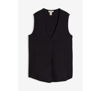 Shirttop BONPRIX, Damen, Gr. 56/58 (XXXL), schwarz, Jersey, Obermaterial: 95% Viskose, 5% Elasthan, unifarben, bequem hüftbedeckend, V-Ausschnitt, Tops Shirttop, bequeme Passform, aus Viskose-Mix, V-A
