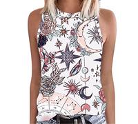 Top Damen Sommer Ärmelloses Tanktops Frauen Tank Top Sport Locker Trägertop Schwarze Rundhals Oberteile Damentop Lässige Leicht Baumwolle Teenager Mädchen Trägershirt Blusentop Tshirt