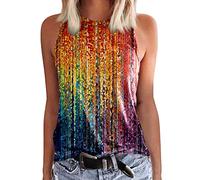 Top Damen Sommer Ärmelloses Tanktops Frauen Tank Top Sport Locker Trägertop Schwarze Rundhals Oberteile Damentop Lässige Leicht Baumwolle Teenager Mädchen Trägershirt Blusentop Tshirt