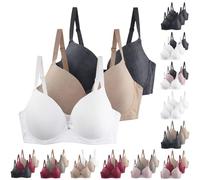 Top Deals des Tages Labor Day 3er Pack BH Damen Mit Bügel Frauen Spitzen BH Set Leicht Bequemer T-Shirt-BH Vollschalen Push Up Große Brüste Minimizer Bralette Angebote Kleidung