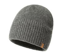 TOP-EX 100% Merino-Wollmütze mit Fleece-Futter, umgeschlagen, Fischer-Design, Größe M/L, Grau
