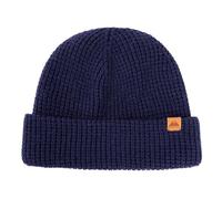 TOP-EX 50% Merinowolle Waffel Mütze Wintermuetze Herren Damen Fisherman Beanie Trawler Mütze Strickmuetze Warme Marine Blau M/L