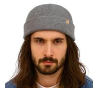 TOP-EX 80% Merino Wolle Fisherman Beanie Trawler Mütze Unisex Großer Kopf Kurz Strickmütze Wollmütze Herren Damen Wintermütze Gray XL/XXL