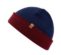 TOP-EX 80% Merino Wolle Fisherman Beanie Trawler Mütze Unisex Großer Kopf Kurz Strickmütze Wollmütze Herren Damen Wintermütze Navy Burgundy XL/XXL