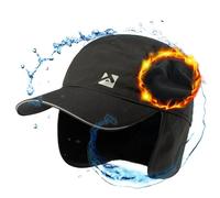 TOP-EX Herren Damen wasserdichte Winter-Baseballkappe mit Fleece gefütterten Ohrenschützern und Trapperhut für kaltes Wetter Schwarz