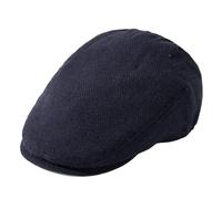 TOP-EX Schiebermütze Wollmischung Flatcap Herren Newsboy Schirmmütze Baskenmütze Cap Vintage Barrett Ivy Gatsby Tweed Beret Peaked Caps für Golf Driver Fischgrät_Marineblau L