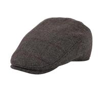 TOP-EX Schiebermütze Wollmischung Flatcap Herren Newsboy Schirmmütze Baskenmütze Cap Vintage Cap Barrett Ivy Gatsby Tweed Beret Peaked Caps für Golf Driver Plaid_Dunkelgrau L