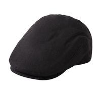 TOP-EX Schiebermütze Wollmischung Flatcap Herren Newsboy Schirmmütze Baskenmütze Cap Vintage Cap Barrett Ivy Gatsby Tweed Beret Peaked Caps für Golf Driver Schwarz L