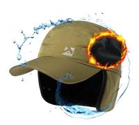 TOP-EX Übergroße XL/XXL Herren Damen Grüne wasserdichte Winter-Baseballkappe mit Fleece-Ohrklappen Fallensteller-Hut für kaltes Wetter große Köpfe Extra-Groß