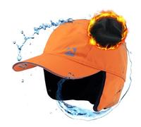 TOP-EX Übergroße XL/XXL Herren Damen wasserdichte Winter-Baseballkappe mit Fleece gefütterten Ohrenschützern und Trapperhut für kaltes Wetter extra große Köpfe X-Large Orange