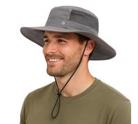 TOP-EX UPF 50 Sonnenhut für Herren & Damen Kleiner Kopf mit breiter Krempe, Sommer UV-Schutz Wandern Safari Hut verstellbar, atmungsaktiv für Outdoor-Abenteuer, Hellgrau XL/XXL