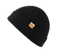 TOP-EX XL/XXL 100% Merino Wolle Fisherman Beanie Herren & Damen Großer Head, Thermo Winter mütze, Unisex Stretchy Weich Wollmütze für Geschenk, Strickmuetze für Ski Running, Stadt Schwarz