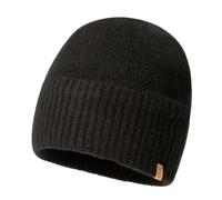 TOP-EX XL/XXL 100% Merinowolle Beanie Mütze, Wintermuetze Wollmütze Herren Damen, Strickmuetze Fisherman Beanie Trawler Mütze Warme Fleece Futter Schwarz M/L