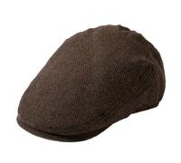 TOP-EX XXXL Schiebermütze Herren Wollmischung Flatcap für Große köpfe Newsboy Schirmmütze Baskenmütze Cap Vintage Cap Barrett Ivy Gatsby Tweed Beret Peaked Caps für Golf Driver Fischgrät_Braun