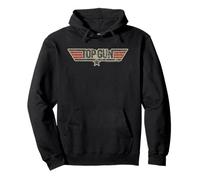 Top Gun Aged and Distressed Color Logo Action Movie Pullover Hoodie