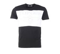 T-Shirt TOP GUN "Destroy TG20193153", Herren, Gr. 50M, schwarz-weiß (schwarz, weiß), Obermaterial: 93% Baumwolle, 7% Elastan, Shirts T-Shirt (47443760-M) schwarz, weiß