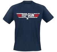 Top Gun - Distressed Logo Navy - T-Shirt Blau Medium