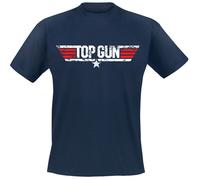 Top Gun Distressed Logo T-Shirt navy in M