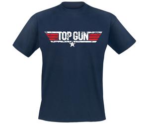 Top Gun Distressed Logo T-Shirt navy in M