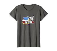 Top Gun Fighter Jet Portrait Logo T-Shirt, Damen, Anthrazit, L