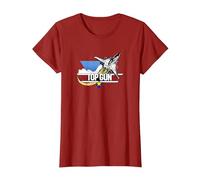 Top Gun Fighter Jet Portrait Logo T-Shirt, Damen, Cranberry, XS