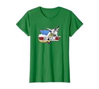 Top Gun Fighter Jet Portrait Logo T-Shirt, Damen, Dunkelgrün, 3XL