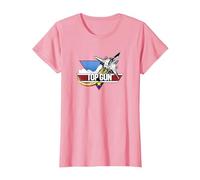 Top Gun Fighter Jet Portrait Logo T-Shirt, Damen, Rosa, XXL