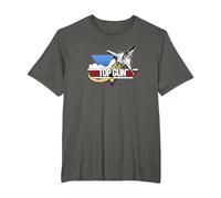 Top Gun Fighter Jet Portrait Logo T-Shirt, Herren Große Größen, Anthrazit, 5X Tall