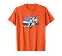 Top Gun Fighter Jet Portrait Logo T-Shirt, Herren, Orange, L