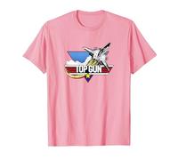 Top Gun Fighter Jet Portrait Logo T-Shirt, Herren, Rosa, L