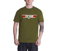 Top Gun Herren-T-Shirt mit Distressed Logo, marineblau, regulär, olivgrün, L